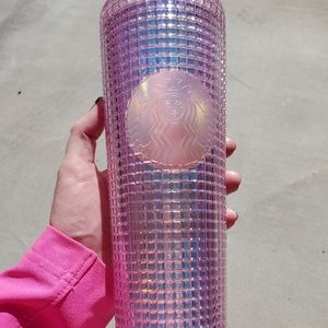 2020 Starbucks Pink Grid Lidded Tumbler NWT